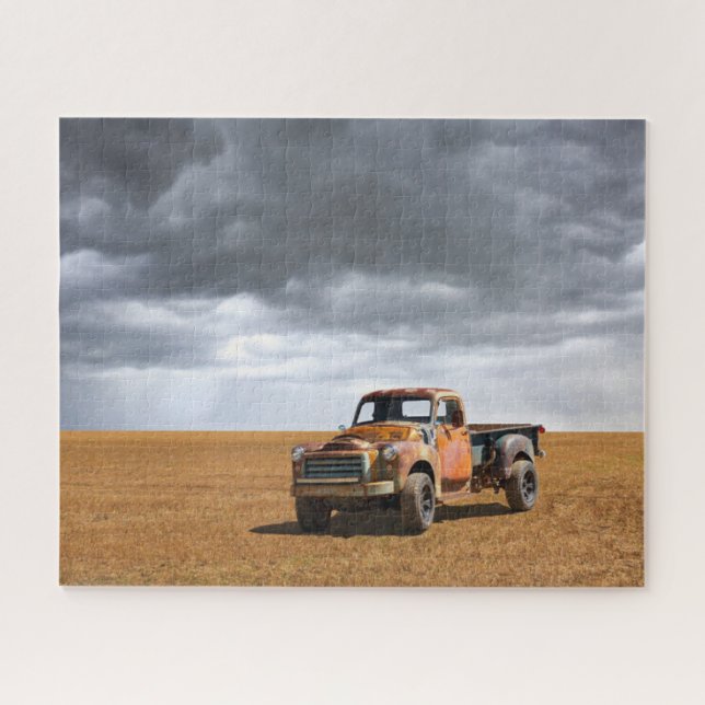 Farms | Old Truck in Field Jigsaw Puzzle (Horizontal)