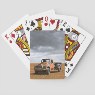 Farms Old Truck in Field Playing Cards