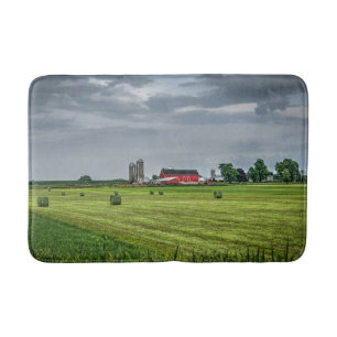 Farms Red Barn & Silo in Spring Bath Mat