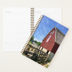 Farms   Red Barn With American Flag Planner