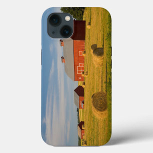 Farms Red Barns Near Hay Bales iPhone 13 Case