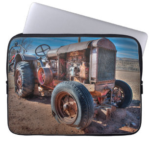 Farms   Rusty Antique Tractor Laptop Sleeve