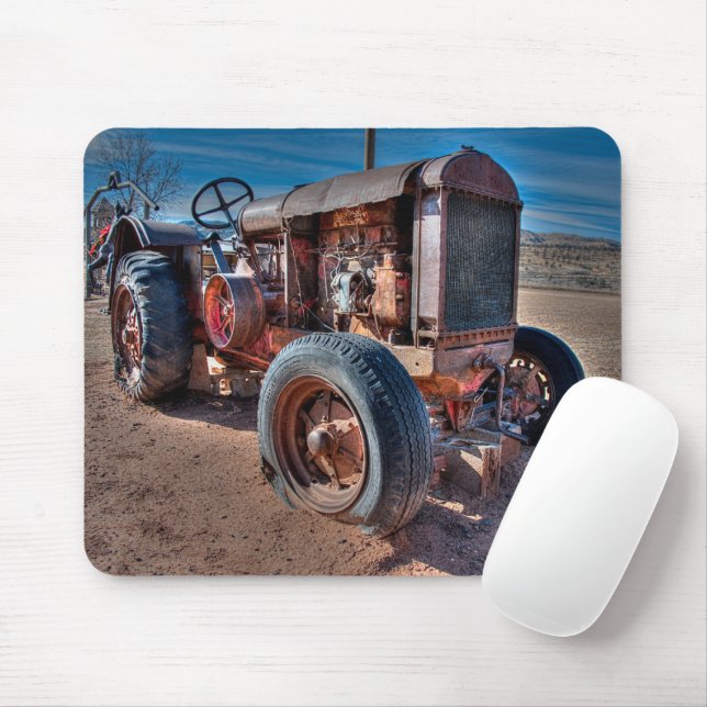 Farms | Rusty Antique Tractor Mouse Pad (With Mouse)