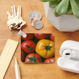 Farms Shiny Red & Yellow Tomatoes Key Ring