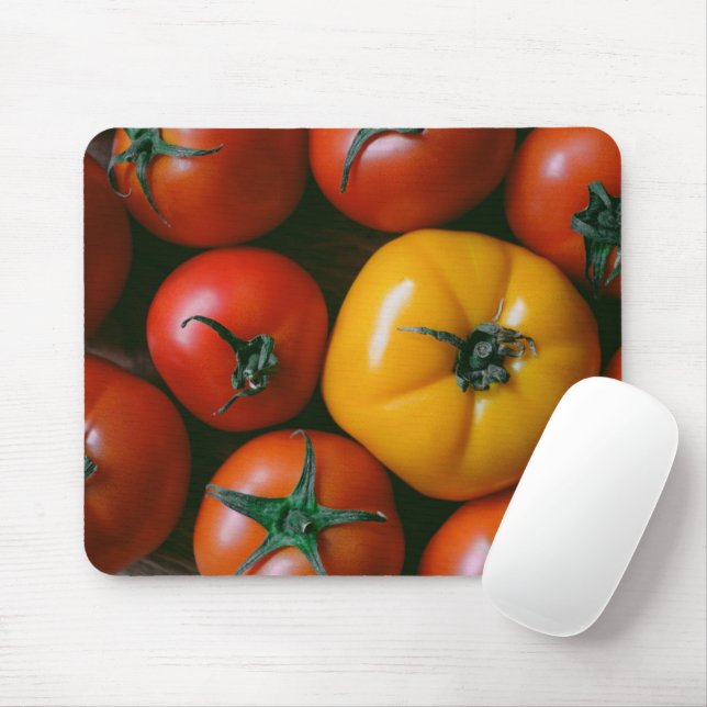 Farms | Shiny Red & Yellow Tomatoes Mouse Pad (With Mouse)