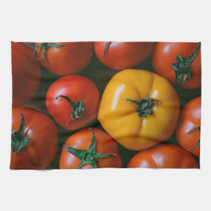 Farms   Shiny Red & Yellow Tomatoes Tea Towel