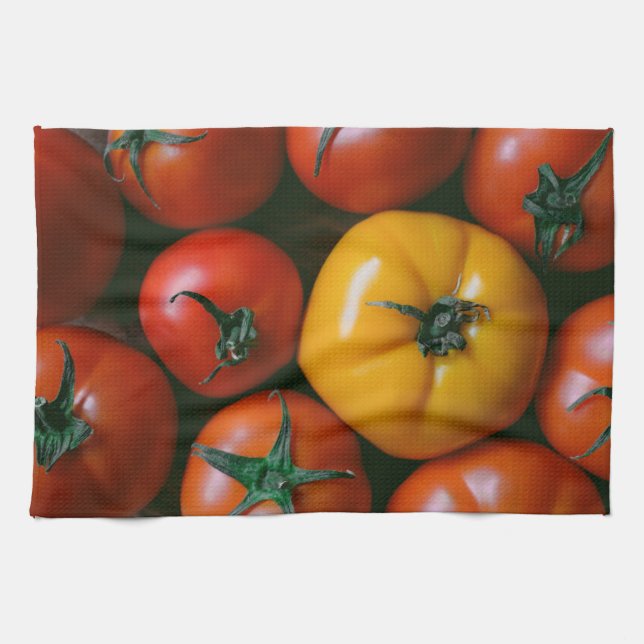 Farms | Shiny Red & Yellow Tomatoes Tea Towel (Horizontal)