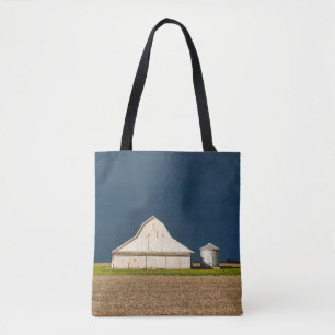 Farms White Barn & Silo Tote Bag