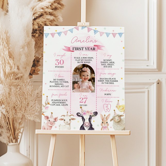Farmyard Animal First Year Photo Milestone Poster (Creator Uploaded)