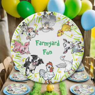 Farmyard Animals Fun Birthday Party Paper Plate