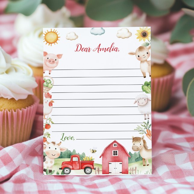 Farmyard Animals Time Capsule Note Message Card (Creator Uploaded)