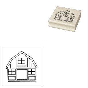 Farmyard Barn Rubber Stamp