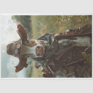 Farmyard Cow Farmhand Decoupage Tissue Paper