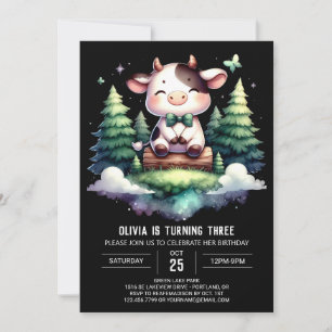 Farmyard Custom Cow Birthday Invitation