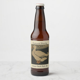 Farmyard Damp Duck Template Beer Bottle Label