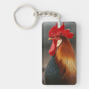 Farmyard Domestic Rooster Key Ring