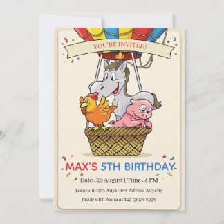 Farmyard Friends in a Basket Adventure Invitation