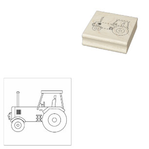 Farmyard Tractor Rubber Stamp