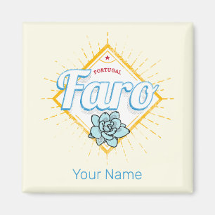 Faro Algarve Portugal Retro Succulents Vintage Magnet