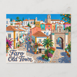 Faro Old Town Portugal Postcard
