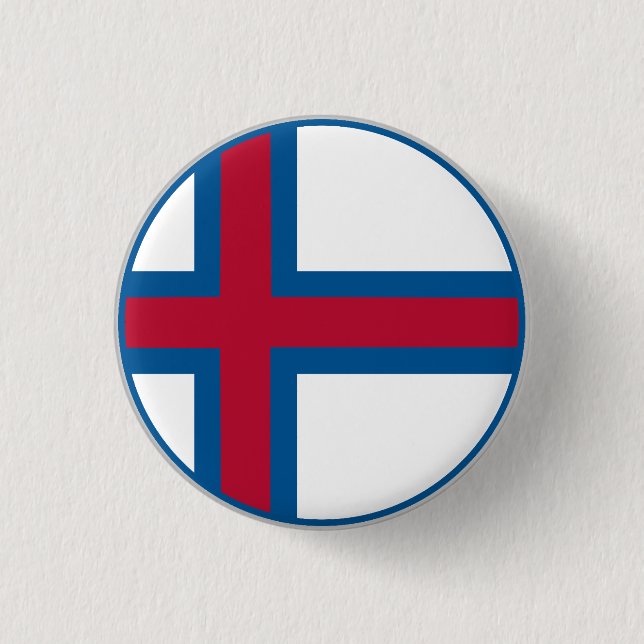 Faroe Flag 3 Cm Round Badge (Front)
