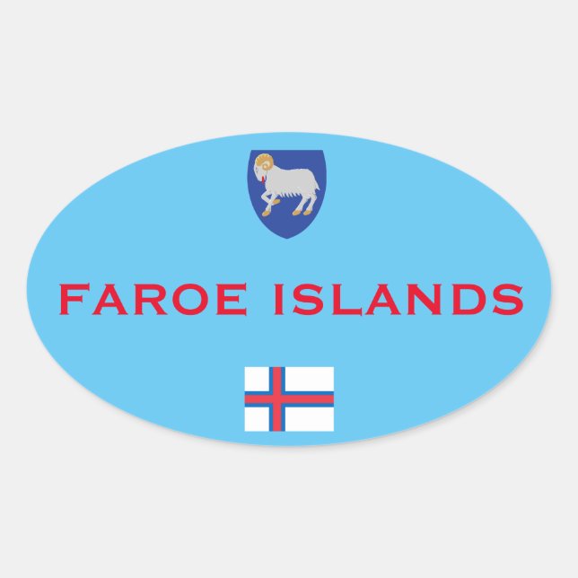 Faroe Island Euro-Style Oval Ticker Sticker (Front)