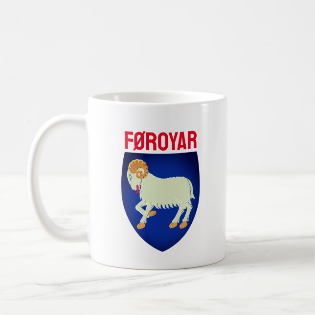 Faroe Islands coat of arms (DENMARK) Coffee Mug (Left)