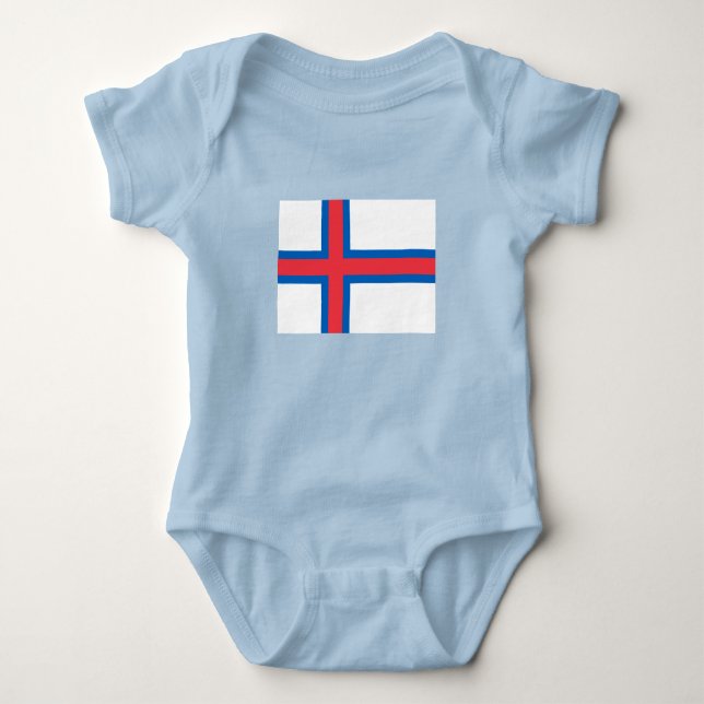 Faroe Islands Flag Baby Bodysuit (Front)