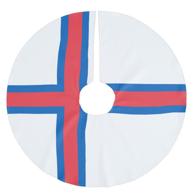 Faroe Islands flag Brushed Polyester Tree Skirt (Front)