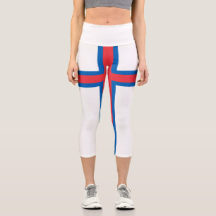 Faroe Islands Flag Capri Leggings