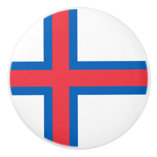 Faroe Islands Flag Ceramic Knob