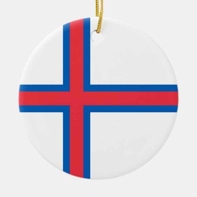 Faroe Islands flag Ceramic Tree Decoration (Front)