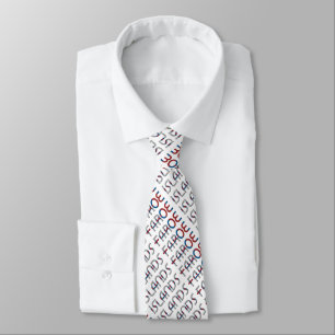 Faroe Islands Flag Colours Typography Pattern Tie