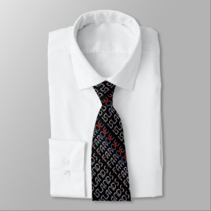 Faroe Islands Flag Colours Typography Pattern Tie