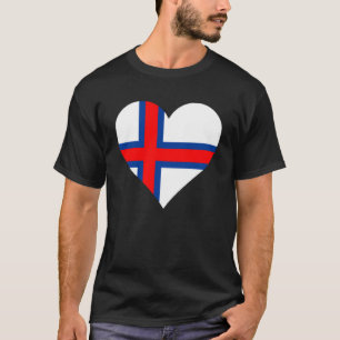 Faroe Islands Flag Heart Faroe Islands Love Faroe  T-Shirt