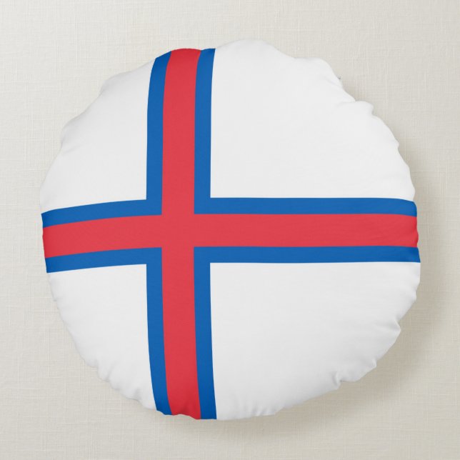 Faroe Islands flag Round Cushion (Back)