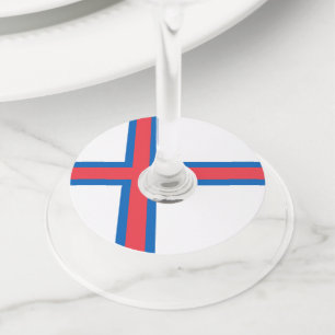 Faroe Islands flag Wine Glass Tag