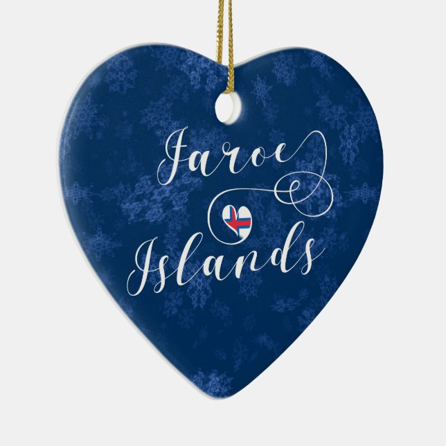 Faroe Islands Heart, Christmas Tree Ornament (Right)