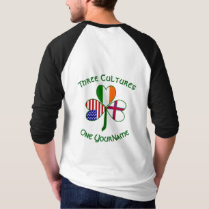 Faroe Islands Ireland USA Shamrock Personalised  T-Shirt