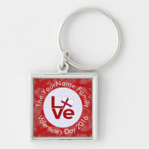 Faroe Islands or Faroese LOVE Flag White on Red Key Ring