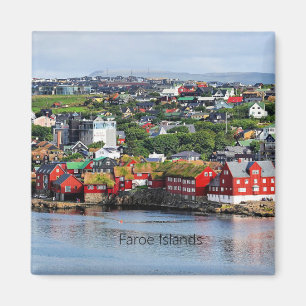 Faroe Islands, panoramic view of Torshavn Magnet