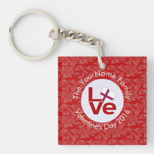 Faroe Islands Red LOVE Flag Personalised Key Ring