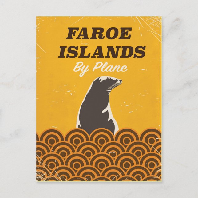 Faroe islands vintage travel poster postcard (Front)