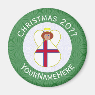 Faroese Angel Christmas Flag Personalised Magnet