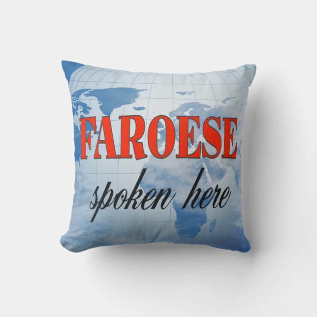 Faroese spoken here cloudy earth cushion (Front)