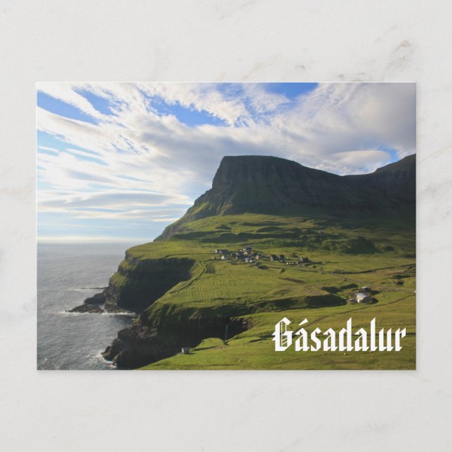 Faroese Village of Gásadalur: Postcard (Front)