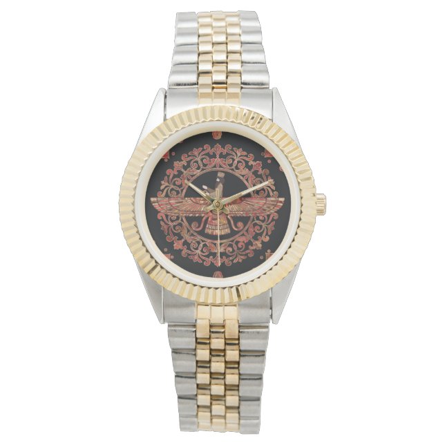 Farohar - Faravahar - Fravashi Marble and Gold Watch (Front)