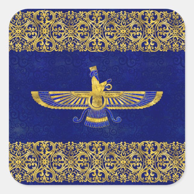 Farohar - faravahar -Fravashi Square Sticker (Front)