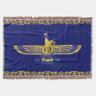 Farohar - faravahar -Fravashi Throw Blanket