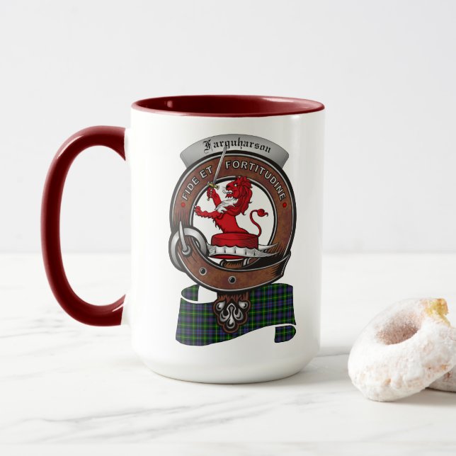 Farquharson Clan Badge Combo 15oz Mug (With Donut)